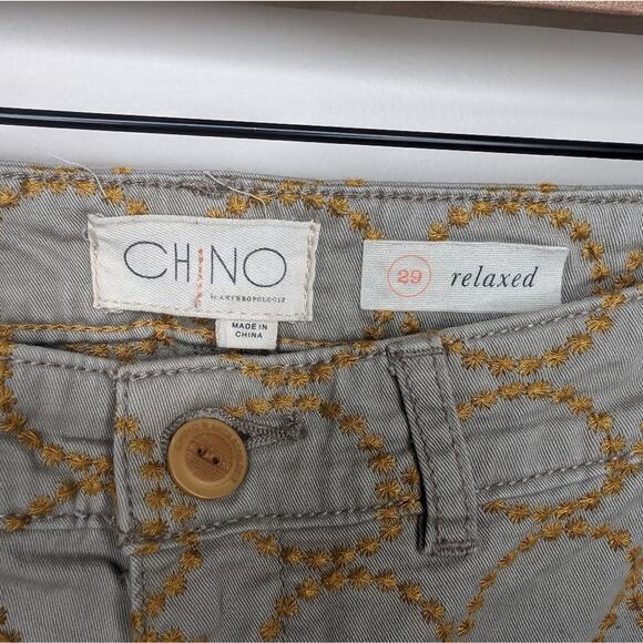 Anthropologie Chino with Embroidered Circle Pattern | Size 29 - Picture 5 of 9